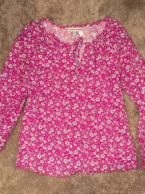 Alexander Jordan Fuchsia Floral Long Sleeve Blouse